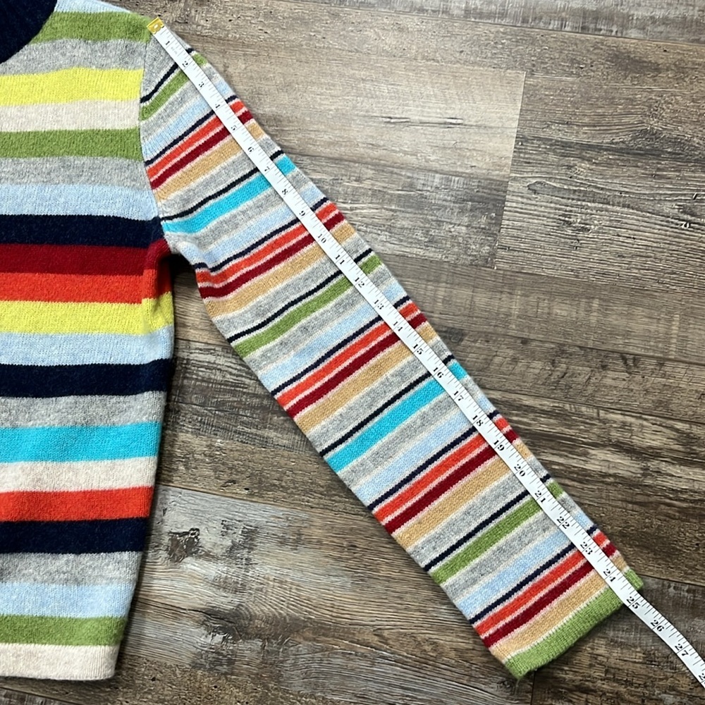 Express Jeans Lambswool Full Zip Stripe Multicolor Sweater Indie Y2K 90’s Sz L - Picture 12 of 14